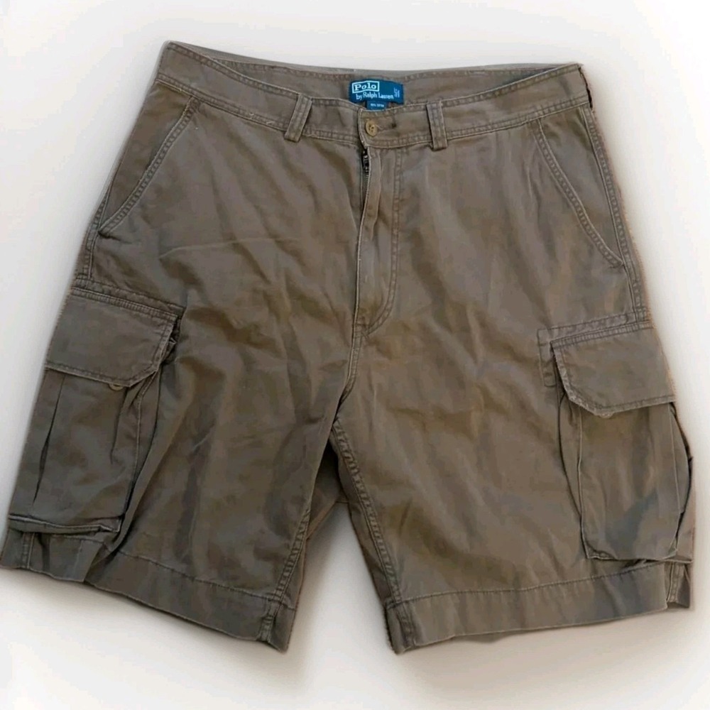 Polo Ralph Lauren 67 Mens Cargo  Brown Khakhi Shorts‎ Sz 38 Mens